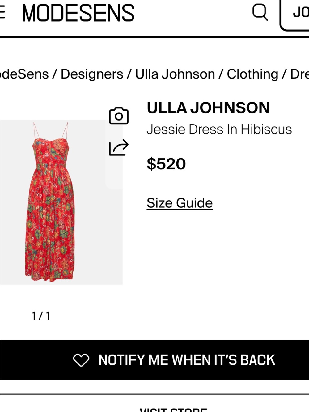 Ulla Johnson Jessie Dress in Hibiscus Red
